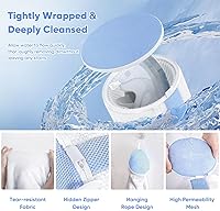 Vista 5 de 2Pcs Shoe Washing Machine Bags, Laundry Shoes Bag for Washer & Dryer, Reusable Shoe Cleaning Bag Fluffy Fiber Inside, Sneaker Tennis Laundry Bags