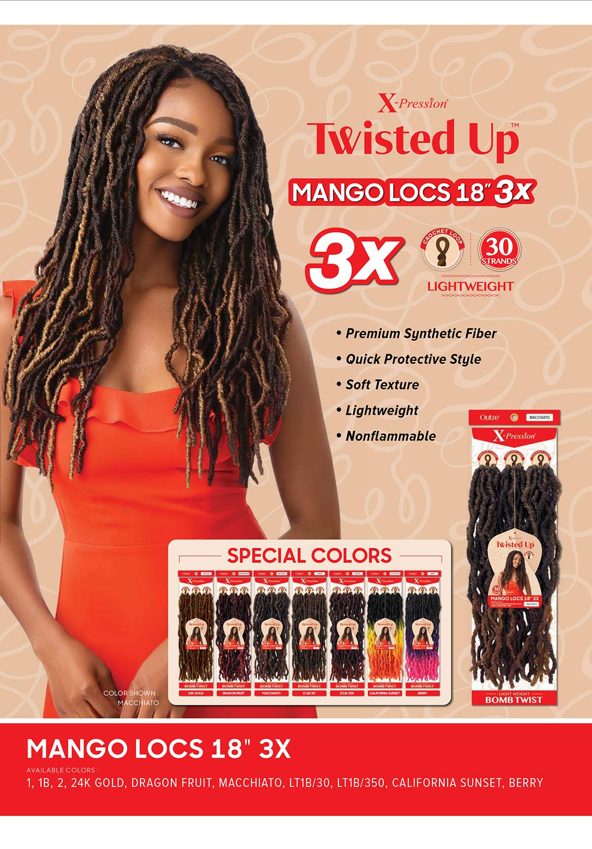 Amazon.com : Outre Crochet Braids X-Pression Twisted Up 3X Mango