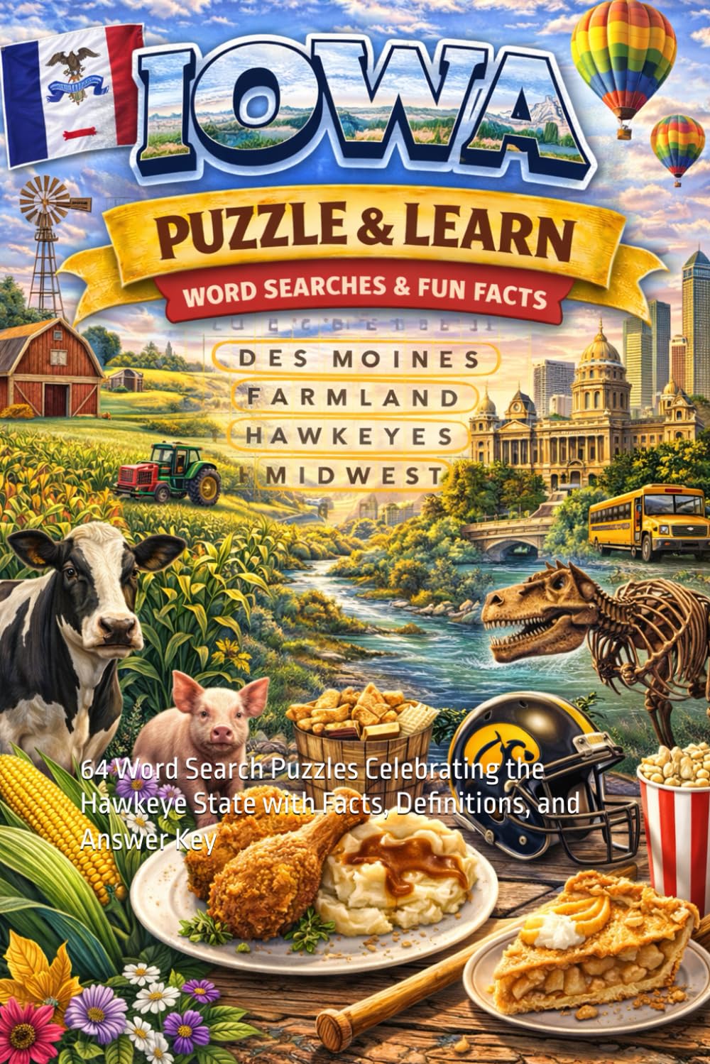 Iowa Word Search Puzzle and Learn: 64 Word Search Puzzles Celebrating the Hawkeye State with Facts, Definitions, and Answer Key (Ultimate States Word Search and Learn Collection)