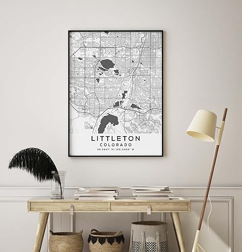 Miniatura 8 de Mapa de Littleton, Colorado, Light 2 (18x24)