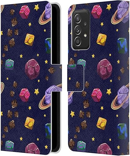 Head Case Designs Officially Licensed Carla Morrow Space Dice Patterns Leather Book Wallet Case Cover Compatible with Samsung Galaxy A53 5G (2022)