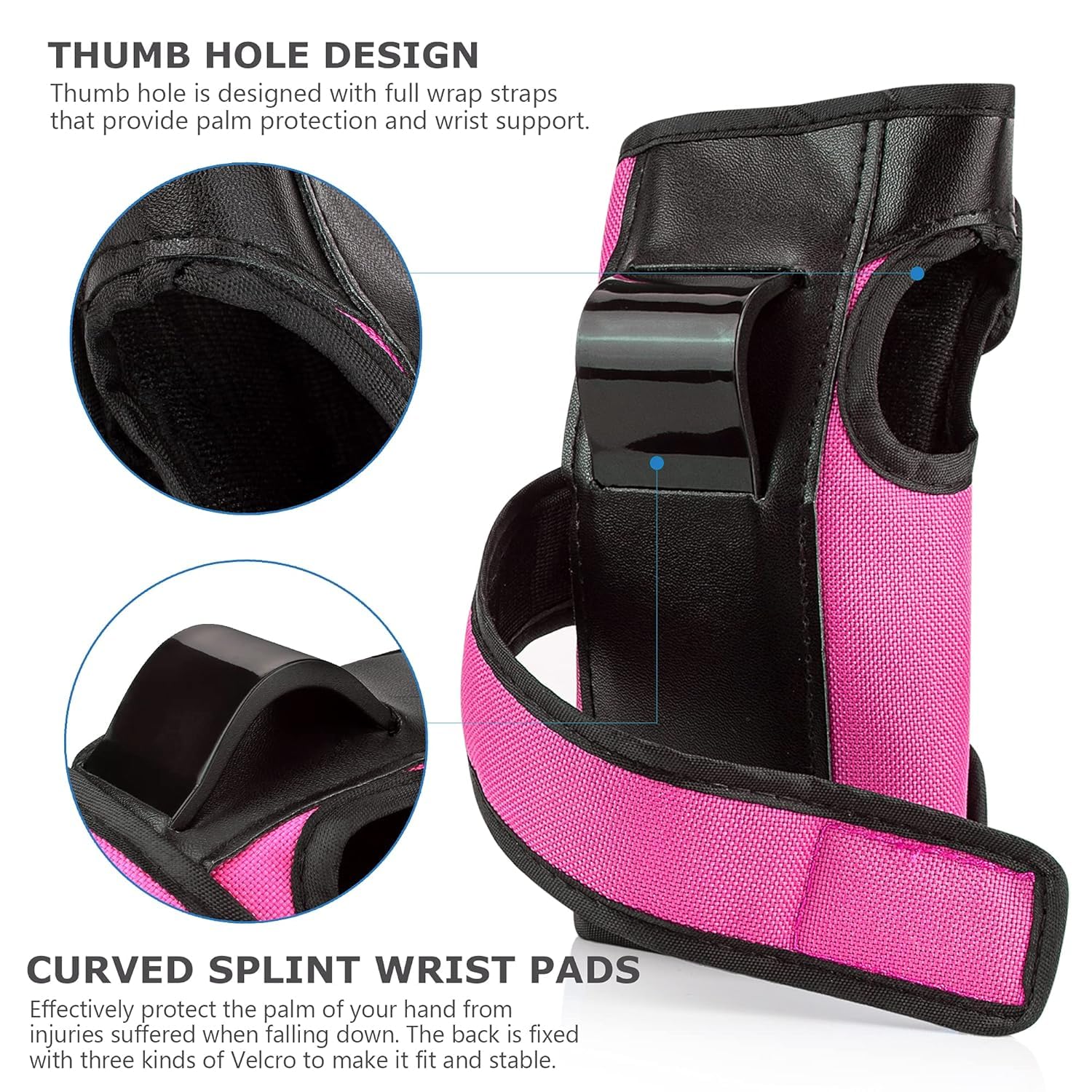 Adult Knee Pads Elbow Pads Wrist Guards for Adult Kids 6 in 1 Protective Gear Set for Skateboarding Biking Roller Skating Cycling Outdoor Sports Red M