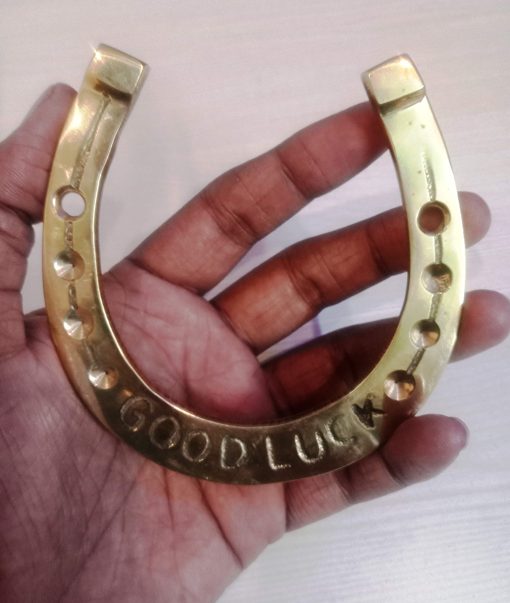 diollo Vintage Brass Good Luck, Equestrian Horseshoes, Brass