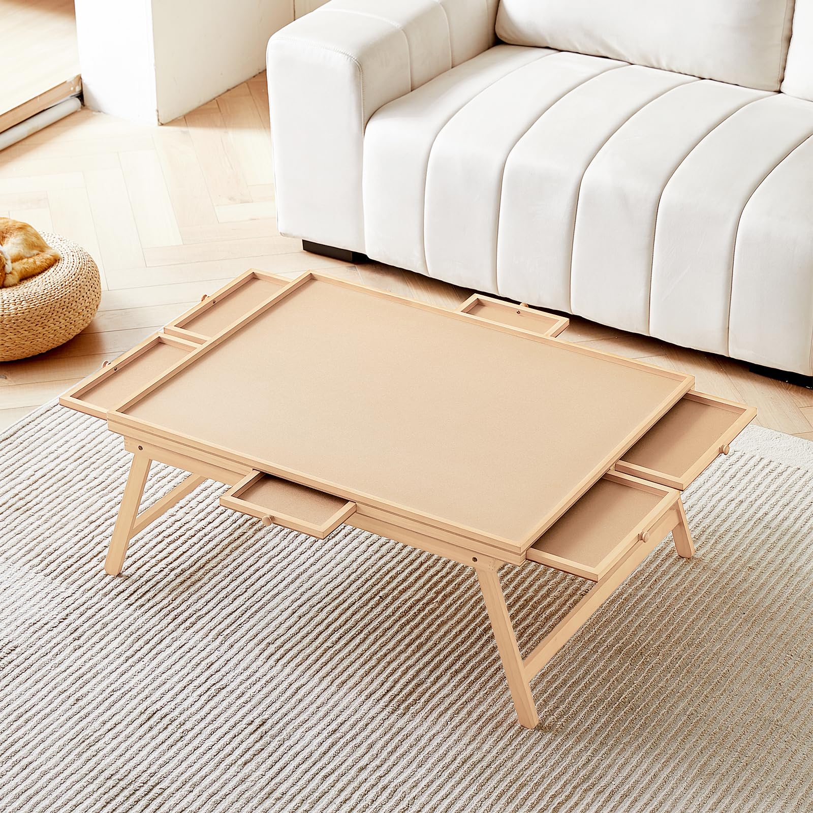 ENERIDIO 1000 Piece Folding Puzzle Table, Wooden Puzzle Board with 6 Drawers 