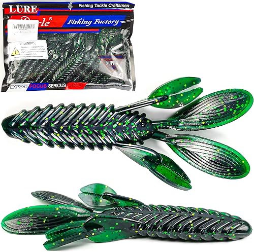 VMSIXVM - Señuelos de pesca para lubina, cabeza de plantilla de pesca VMSIXVM Shad señuelo, cebos de plástico suave con cola de palo, kit de cebos