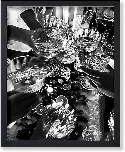 Miniatura 1 de Monem Art - Póster de fiesta de cóctel, impresión de animaciones, arte de alcohol, arte de carrito de bar, arte en blanco y negro, arte de