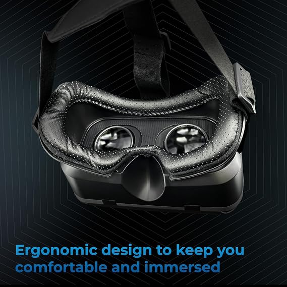 Kiiroo VR Phone Holder Mobile VR Glasses for iPhone, Android & Windows, Fits 5.5-7.2 Devices, Adjustable IPD & Focus, Glasses-Friendly, 40mm HD Aspherical Lens