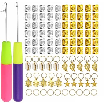 Dreadlocks Tool Sets,Crochet Needle for Dreadlocks,Crochet Sisterlock Retighten Tool,Dreadlocks Hair Extensions Locs,Tightening Accessories Hair Locking Tool for Dreads and Fashion Hair Style 92PCS