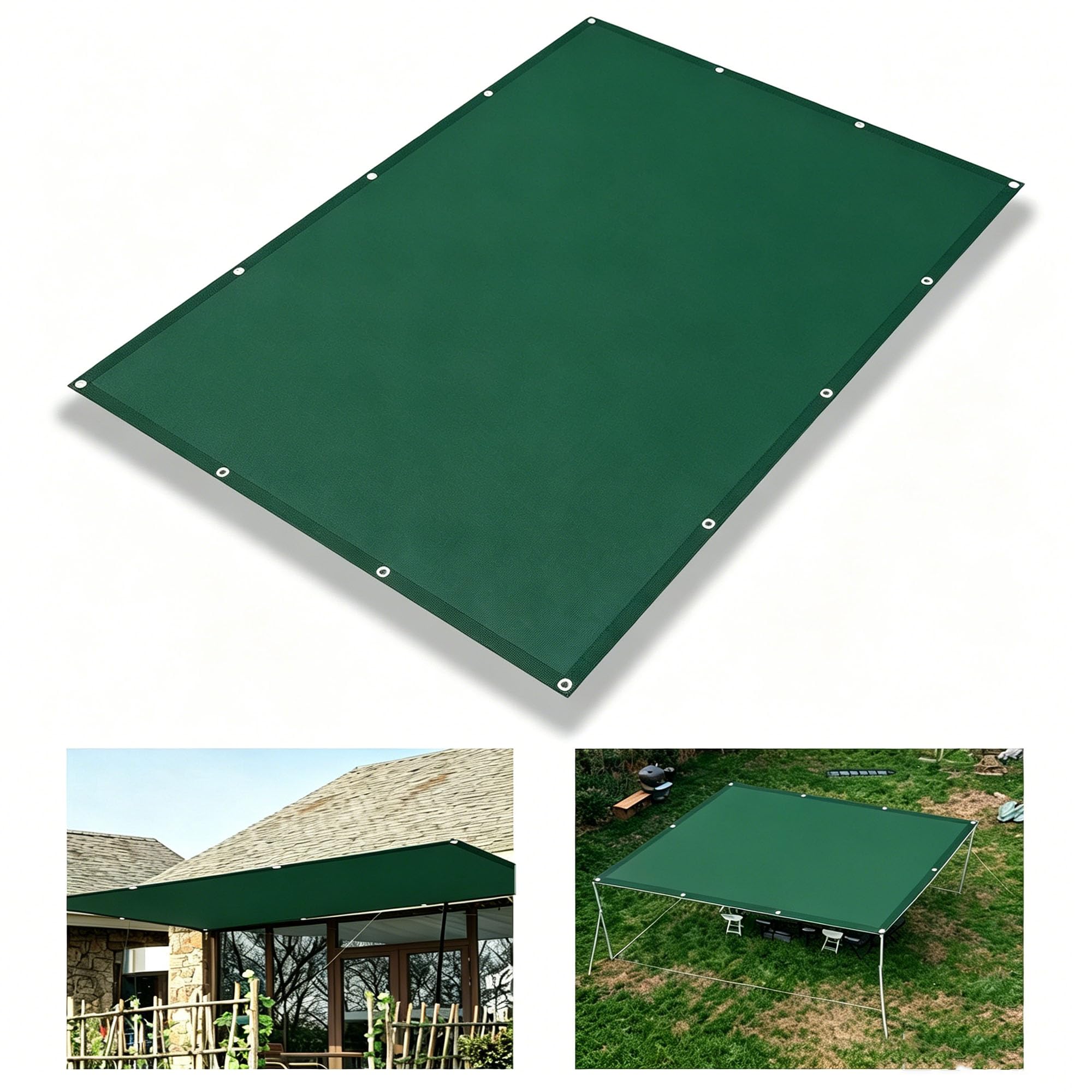 Prostokątny żagiel przeciwsłoneczny 1,2 x 4,5 m, wodoodporny żagiel przeciwsłoneczny 450 x 120 cm, ochrona przed promieniowaniem UV, żagiel do ogrodu, na balkon, zielony taras