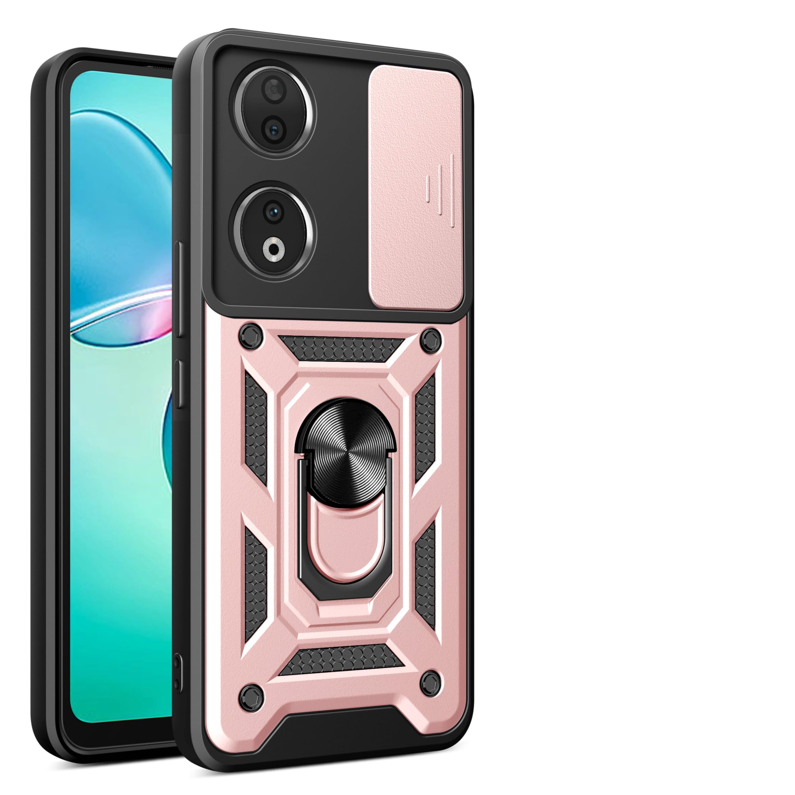 Kukoufey Compatible with Honor X5 Plus Case Cover - Slide Camera Lens Cover - Pink