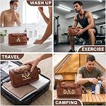 Personalized Toiletry Bag for Men, Engraved Name & Text, Leather Men's Toiletry Bag for Traveling, Customized Birthday Gift for Husband, Grandpa, Lover