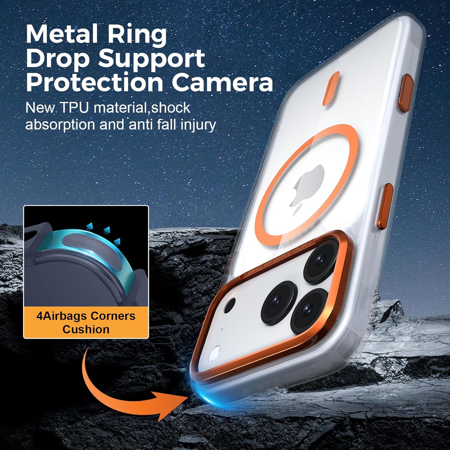 UV Protection, Anti-Yellowing Clear Case for iPhone 17 Pro max Case Clear, Compatible with Magnetic, Military-Grade Protection, Classic Hybrid Cover (Clear, iPhone 17 Pro max) - Image 3