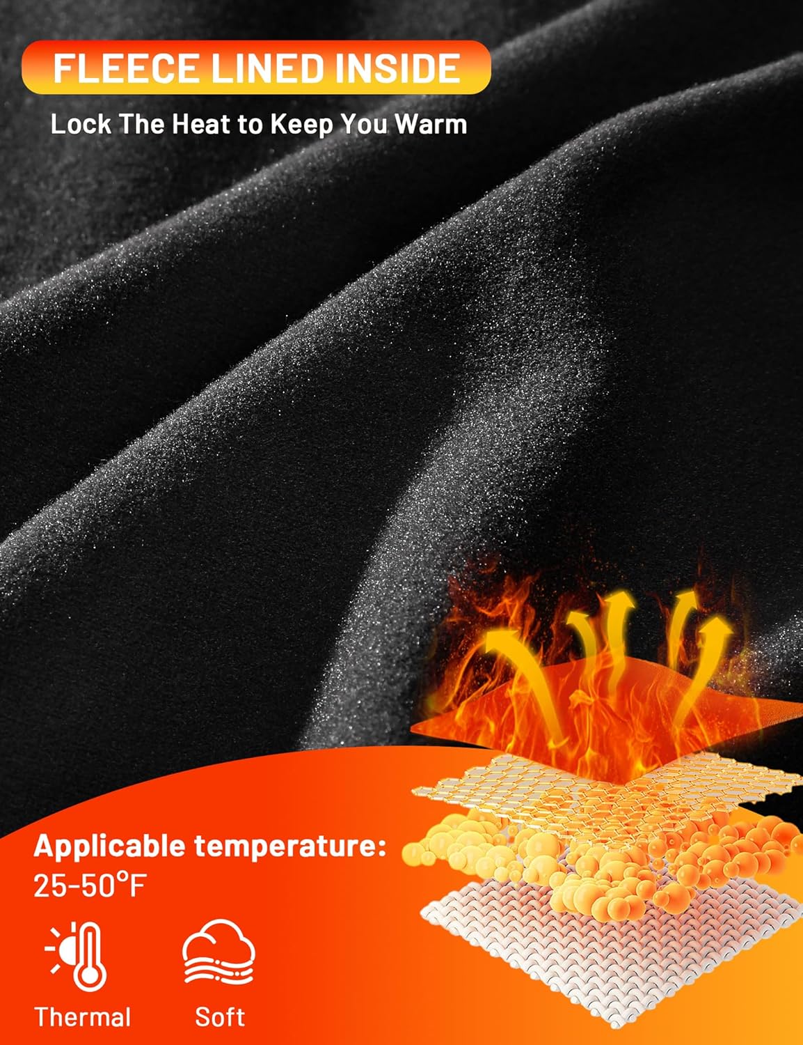 MIER Men's Fleece Lined Sweatpants for Workout Running Athletic Jogging Winter Warm Thermal Gym Track Pants with Pockets - Image 6