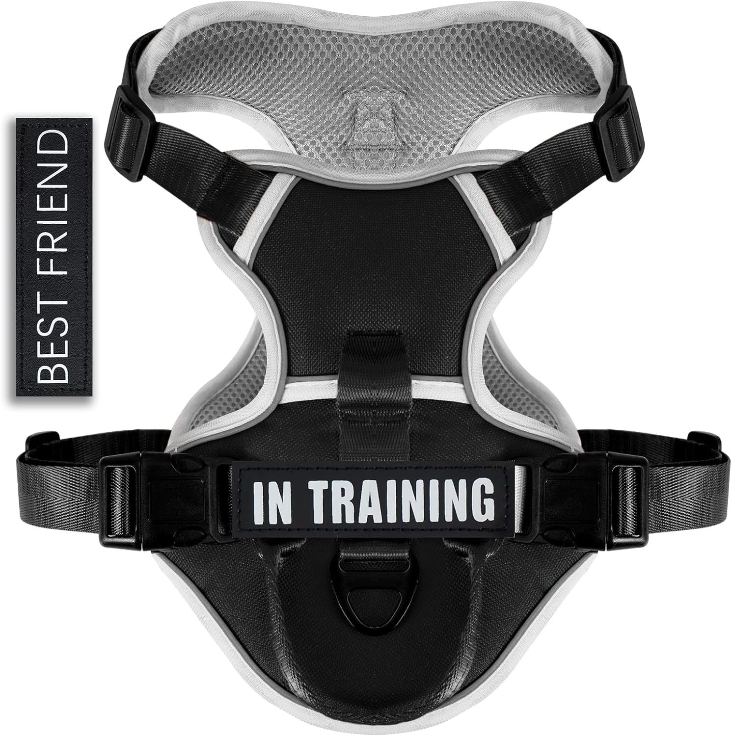 No Pull Dog Harness, Reflective Dog Vest Harness with Front & Back 2 Leash Clips, Oxford Pet Harness Adjustable Soft Padded Dog Vest with Easy Control Handle for Small Medium Large Dogs