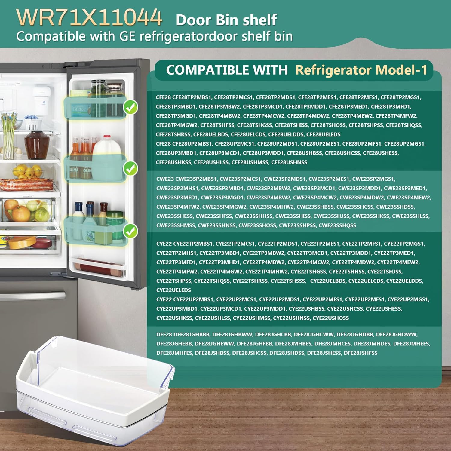 Saranna Refrigerator Door Shelf Bin