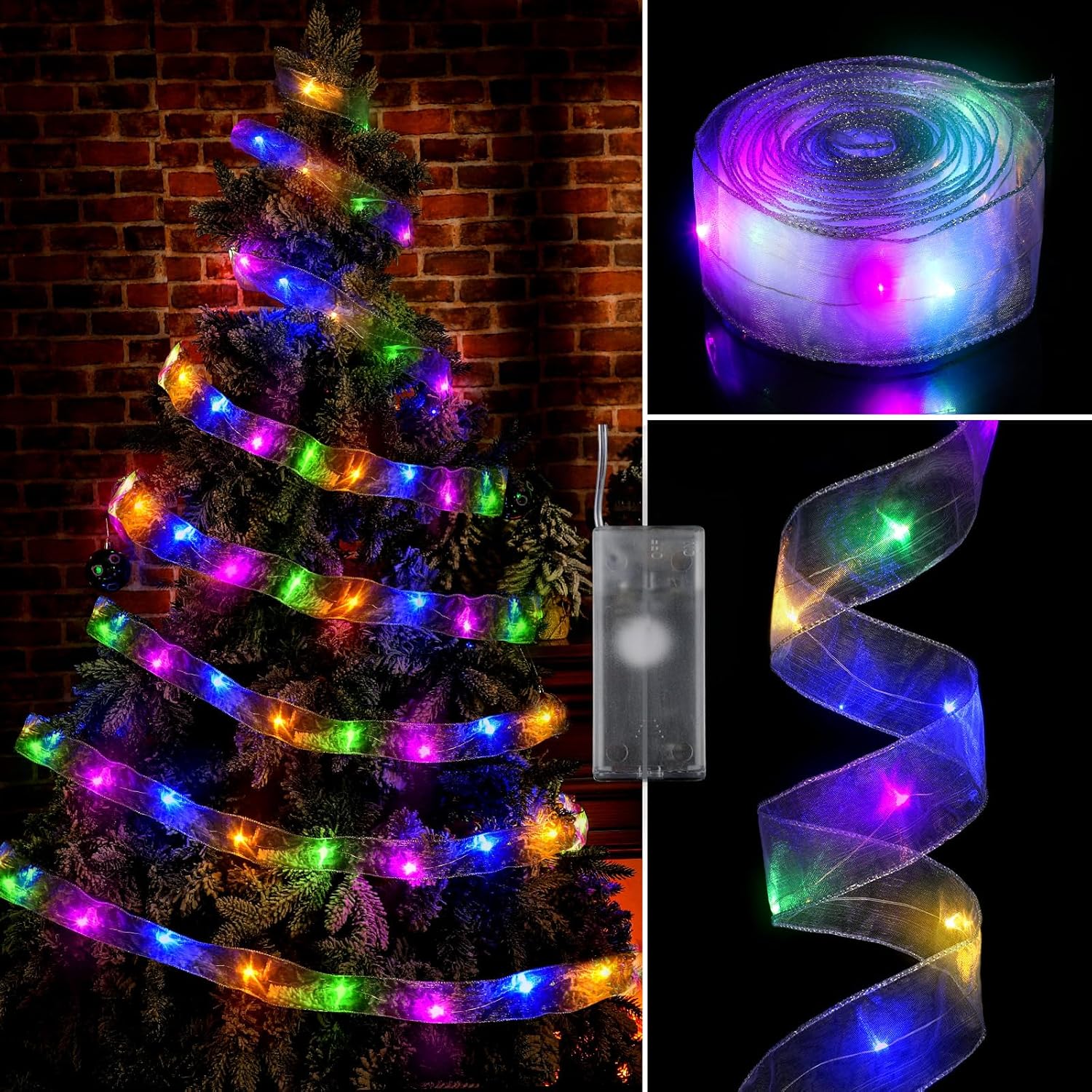 Bencailor Christmas Ribbon Lights for Tree Decoration 16