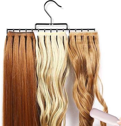 Miniatura 8 de Soporte para extensión de cabello, colgador para cabello con capacidad para trama extra ancha, trama de longitud completa, cabello trenzado, estante