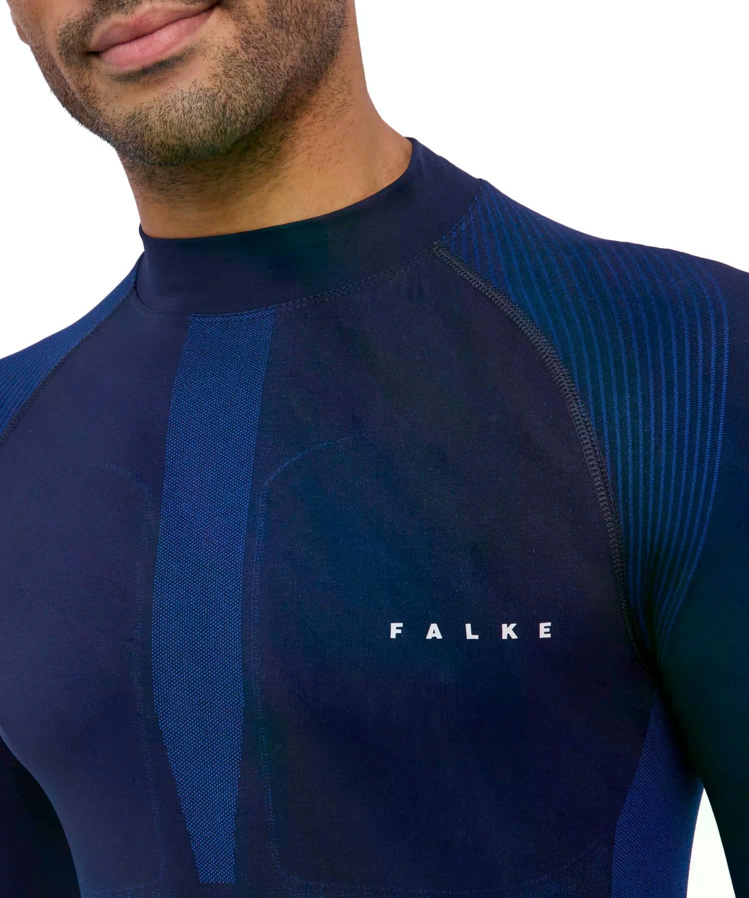 FALKE Hombre Warm High Neck capa de base superior Ropa Interior Térmica Para Climas De Suaves a Fríos Secado Rápido Transpirable Hilo Funcional 1 pieza | termorregulación para temperaturas de cálidas a frías