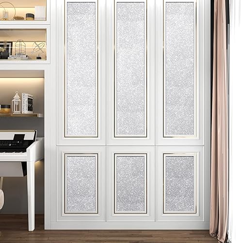 Miniatura 6 de Stickyart Papel tapiz plateado con borde autoadhesivo para pared, despegar y pegar, tela con purpurina extraíble, borde decorativo para dormitorio,