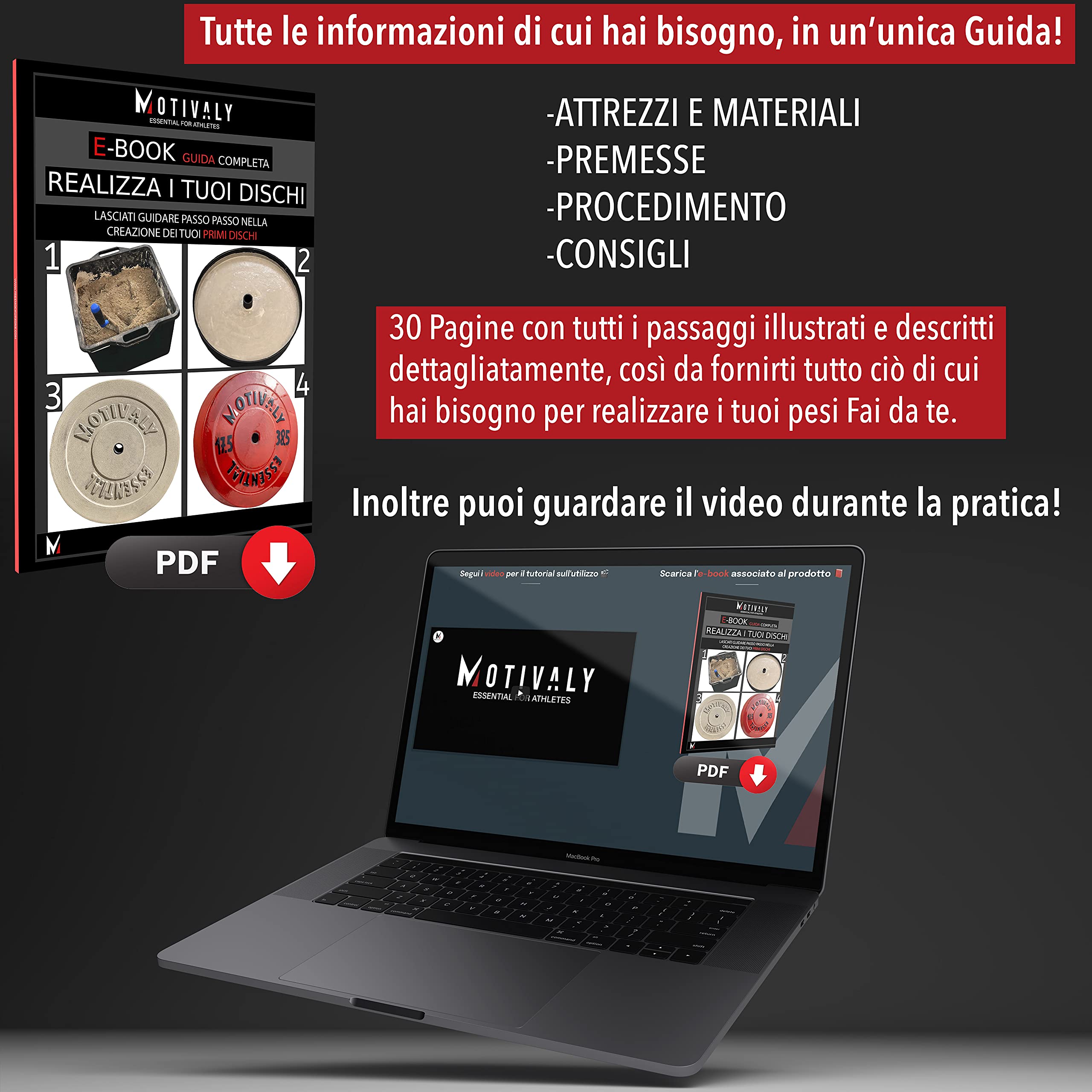 Stampo Dischi Palestra per Calcestruzzo | Realizza Pesi per Allenamento Fino a 30kg in Cemento [E-Book e Video Tutorial Gratis] - Foro Bilanciere Olimpionico (+51mm) e Standard (+31mm)