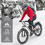 Funhang Vélo électrique pour adultes, Peak 1000W Ébike, 60Miles Vélo de montagne électrique, 26" Vélo électrique Fat Tire avec 48V 13AH Batterie, rack arrière, suspension avant, 7 Vitesse, UL 2849 Certifié