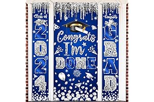 Blue and Silver Graduation Decorations for Porch or Door