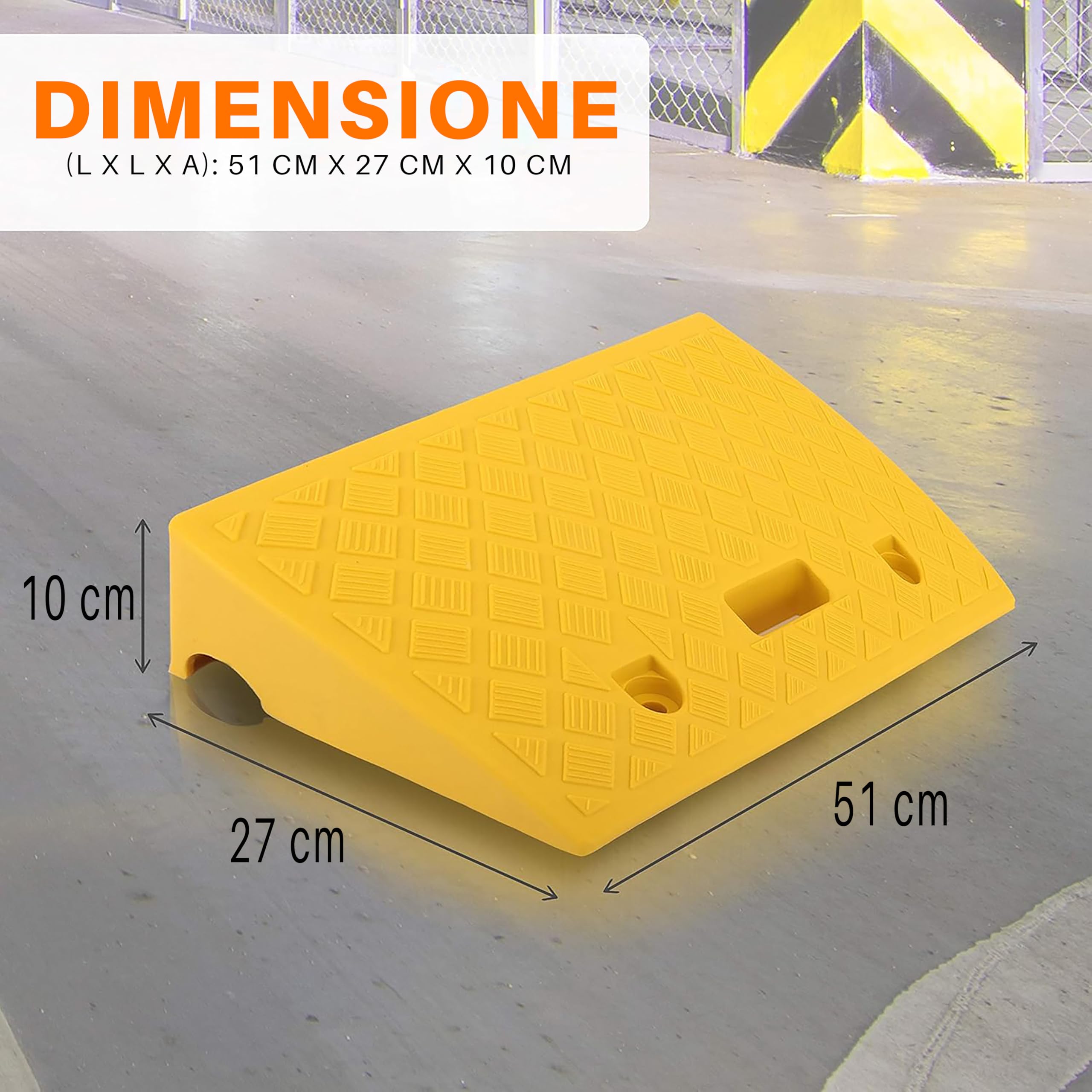 Pyle Rampe per Cordoli in Plastica Leggere e Portatili, Set di Rampe di Soglia in Plastica Resistente da 2 Pezzi per Vialetto, Zona di Carico, Auto, Camion, Scooter, Moto, Mobilità su Sedia a Rotelle