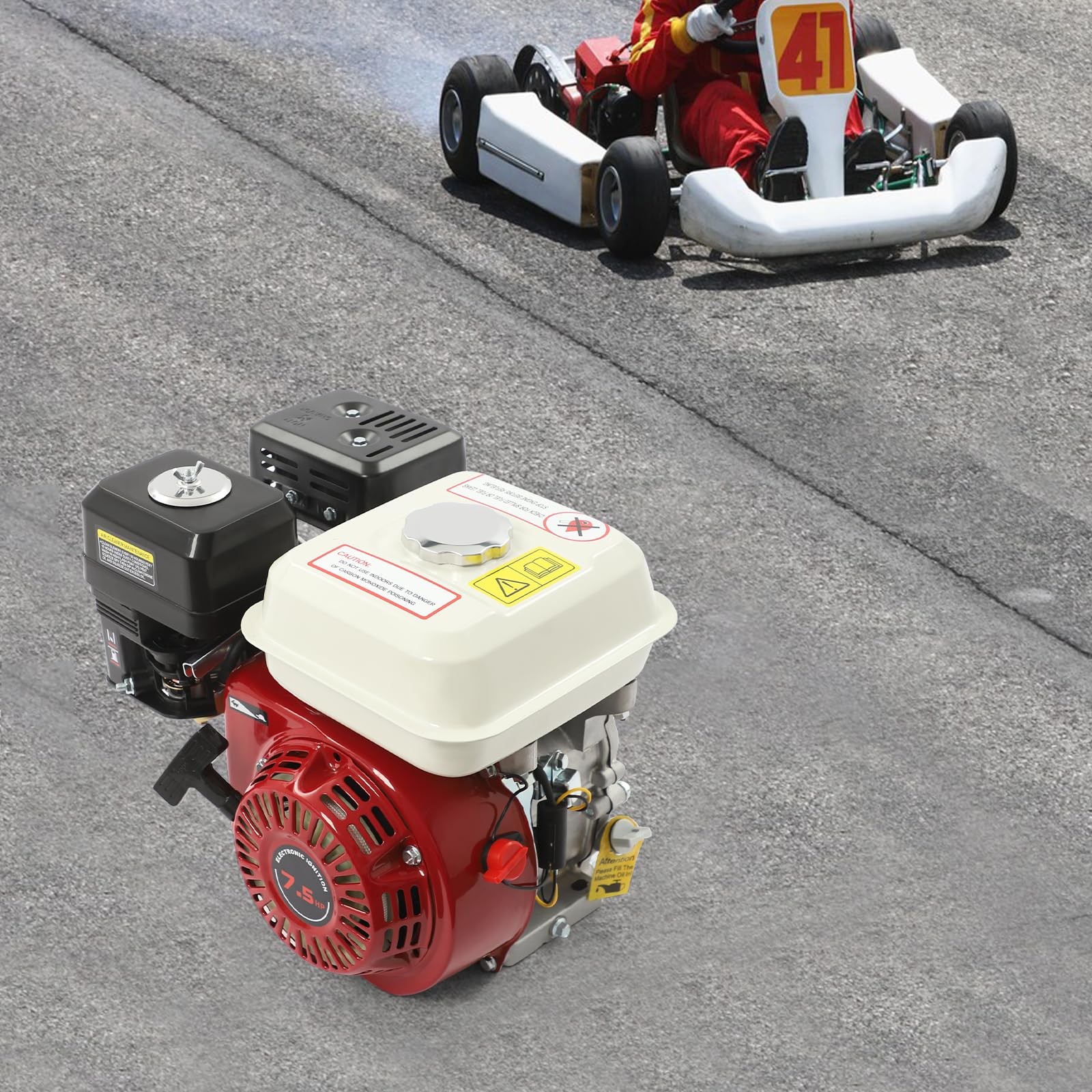 Motore a benzina da 7,5 CV, 212 cc, motore a 4 tempi, motore a benzina, con albero motore da 19 mm, motore industriale a quattro tempi raffreddato ad aria, per tosaerba, generatore