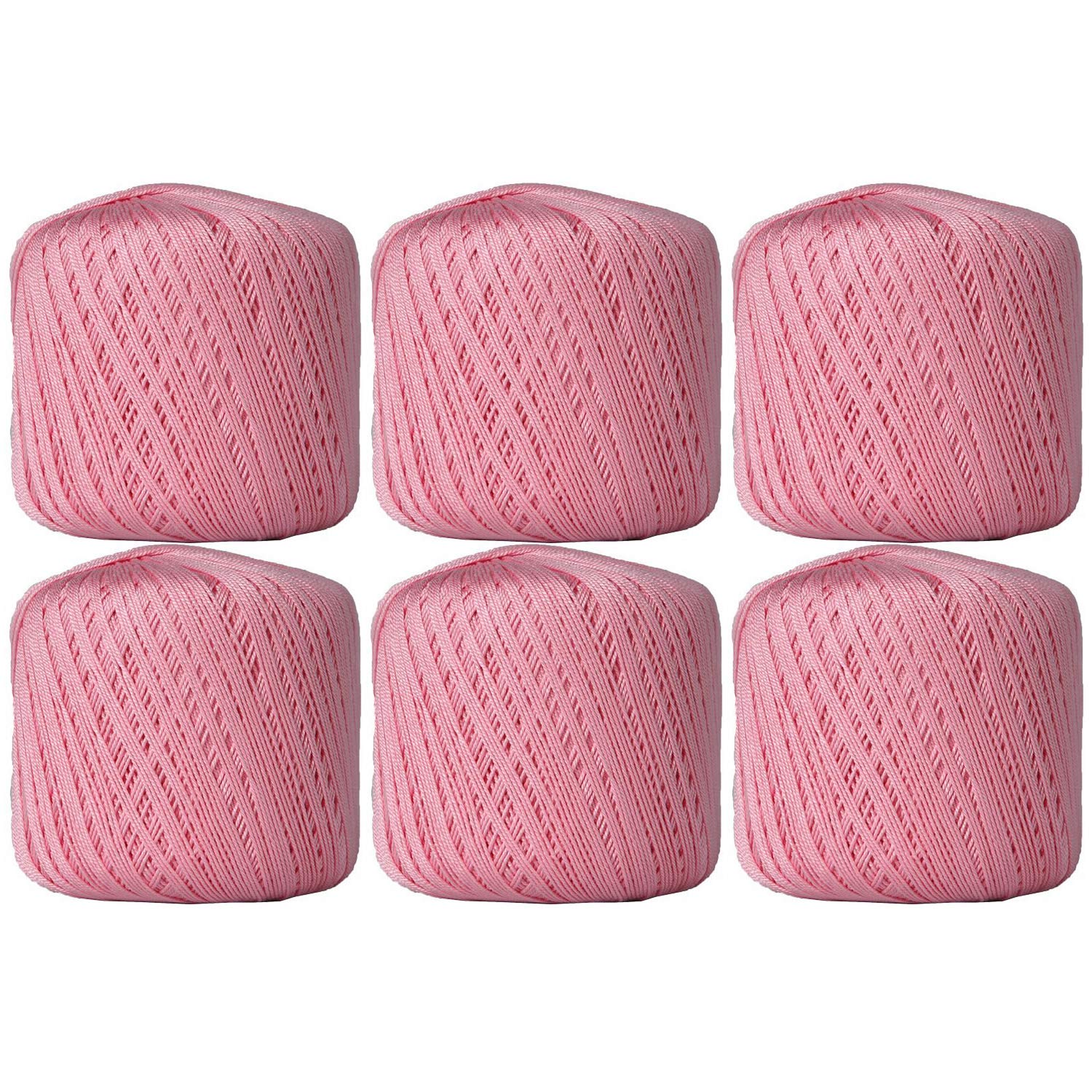 ThreadArt 100% Cotton Crochet Thread Size 10, 6 Ball Pack, Mauve 5