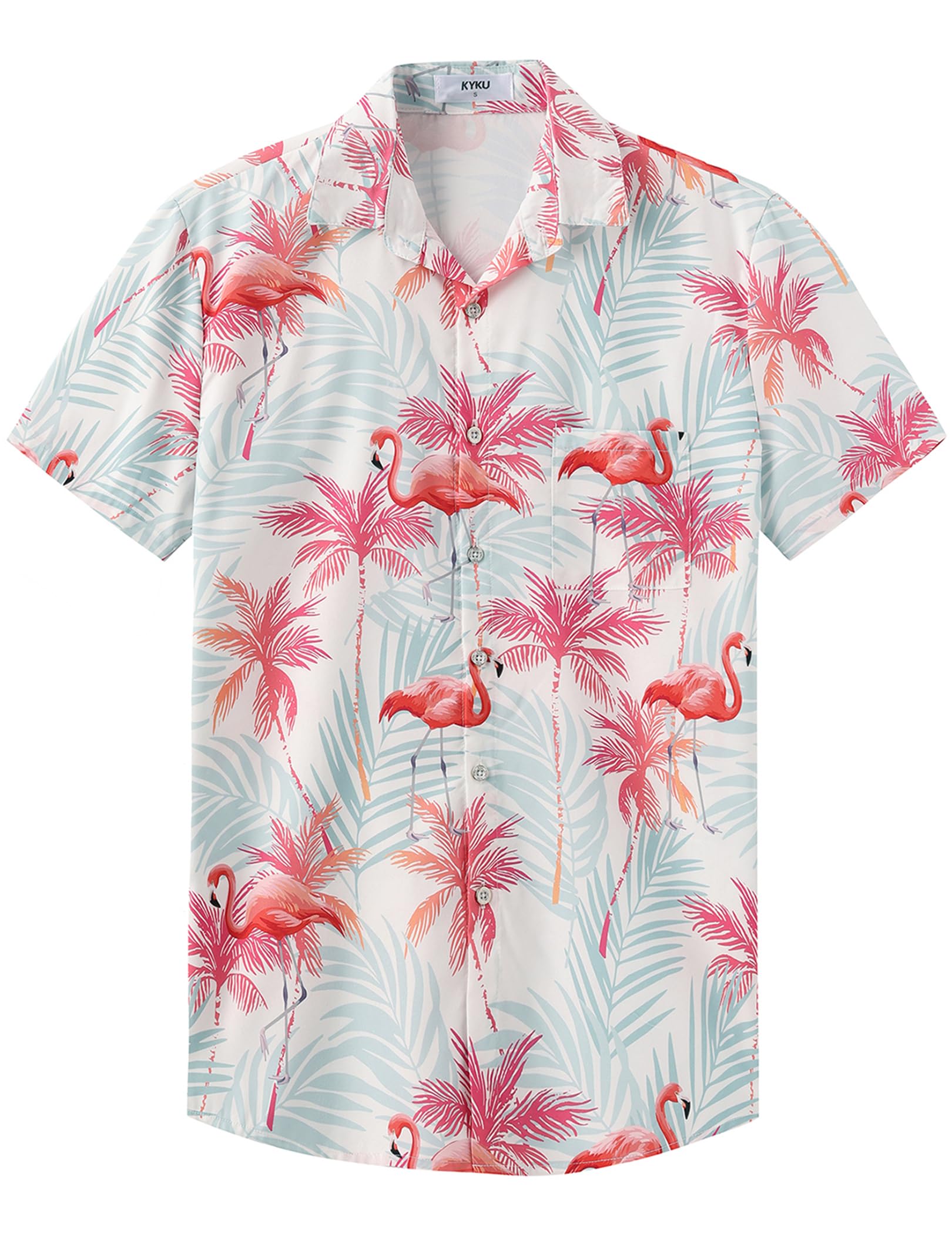 Photo 1 of KYKU Men's Hawaiian Button Shirt Pink L