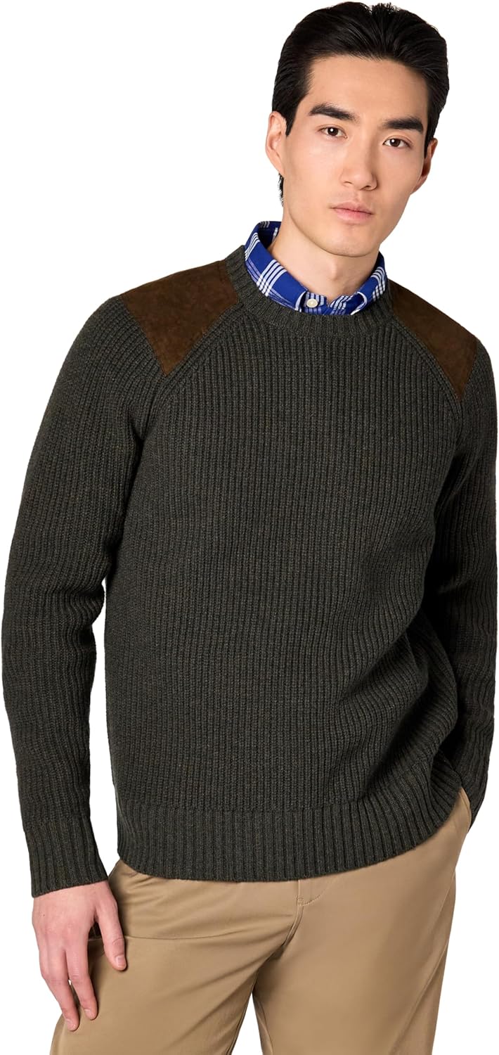 Brooks Brothers Mens Lambswool English Rib Crew Neck Sweater