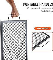 Vista 5 de VEVOR X-Marks - Rejilla para parrilla de hoguera, rejilla de cocción rectangular, parrilla de acero resistente para fogata BBQ con mango y alambre
