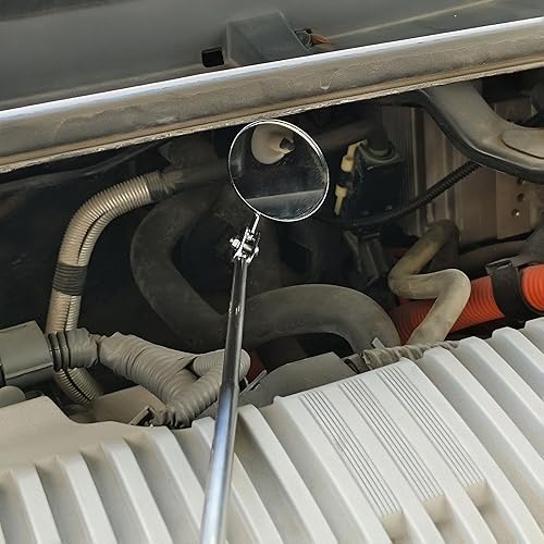 Miniatura 8 de Espejo de inspección telescópico, mango de espejo redondo, herramienta de inspección para comprobar el estado del vehículo, observar las pestañas,
