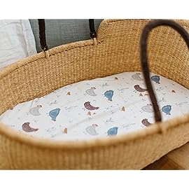 Baby Bassinet Sheets for Boy, Girl (Farm Animals) 2-Pack - Fitted Bedside Bassinet Sheets - Buttery Soft Cotton Blend for Standard Mattress Pad - Compatible with Halo BassiNest