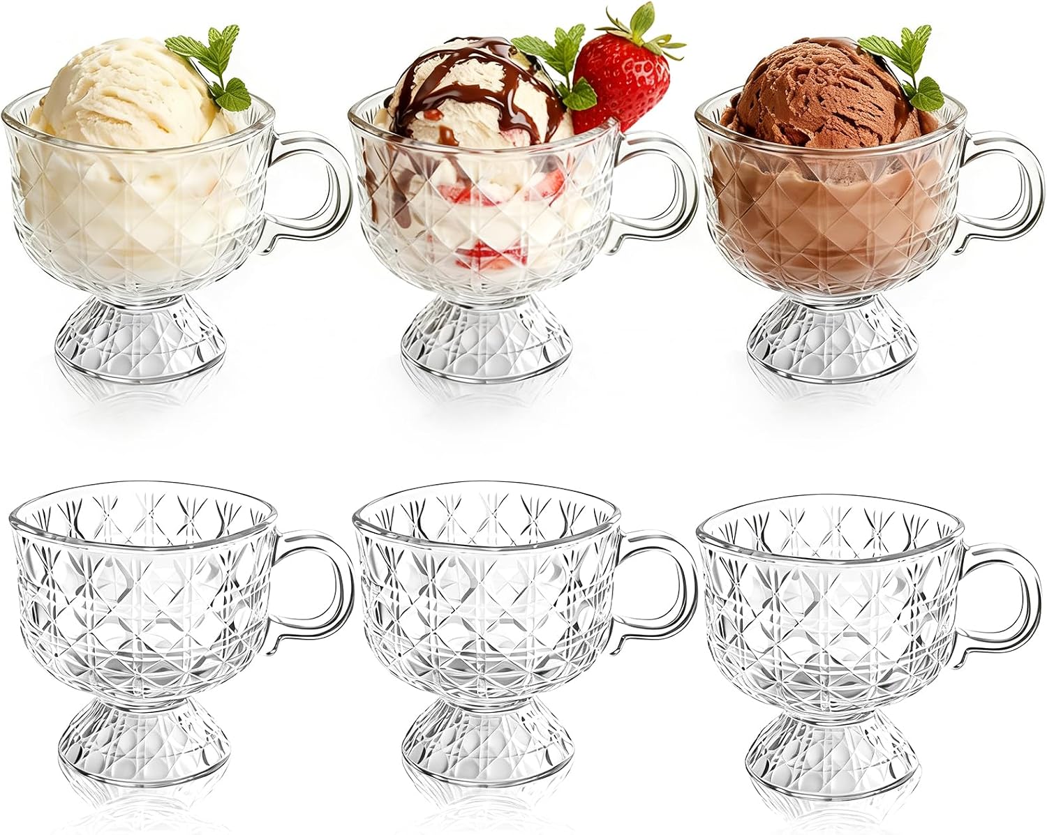 Amazon.com | ZAVOOS Set of 6 Glass Dessert Bowl, 8 Oz Glass Ice Cream