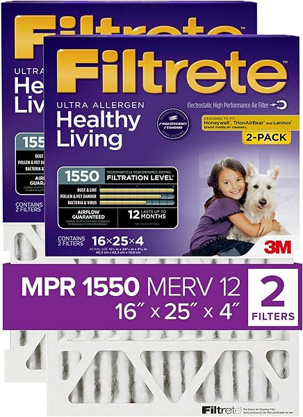 Filtrete 20x20x4 Furnace Air Filter MPR 1550 DP MERV 12
