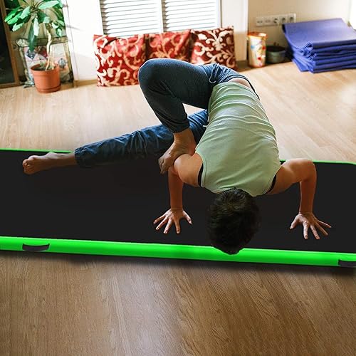 Miniatura 5 de Colchoneta inflable de gimnasia de 10131620 pies con bomba de aire eléctrica para animadoras, prácticas, playa, parque, uso doméstico