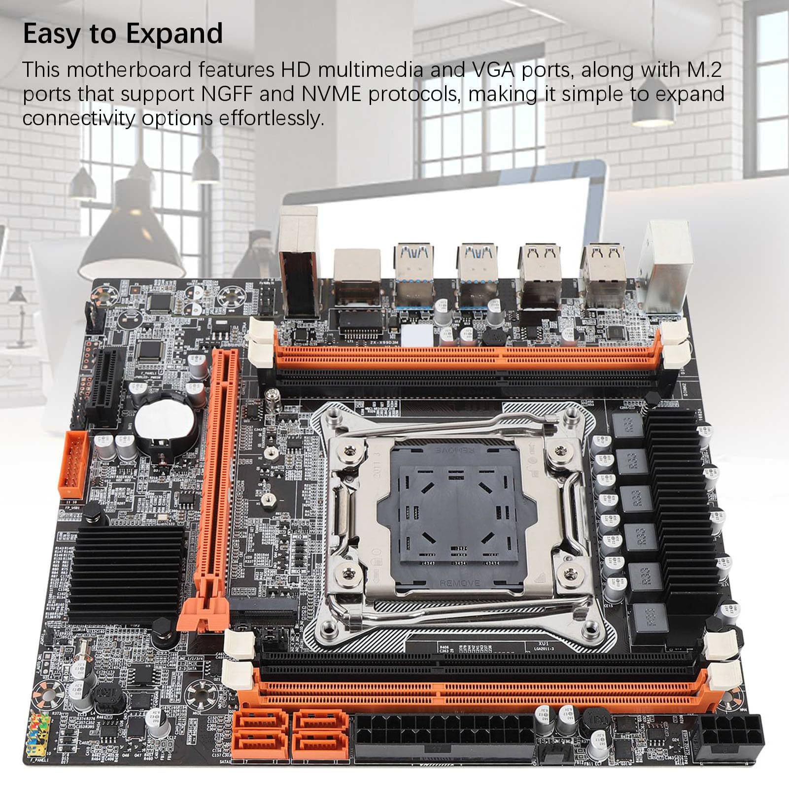 Płyta Główna X99H M ATX, 4 X DDR3 DIMM 128G DDR3 2666 2400 2133 MHz, LGA 2011V3 V4 dla Procesora I7 58xx 68xx, z Portami USB3.0 M.2 NVME HD VGA