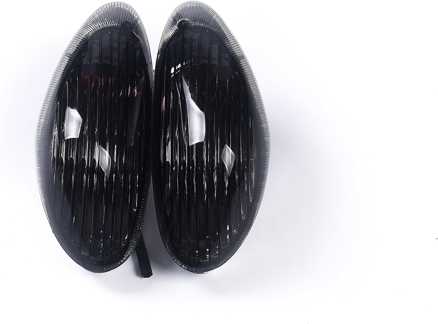 Motorcycle Front Turn Signals Compatible with Suzuki 98-06 GSX750 KATANA,GSX600 KATANA with Bulbs Smoke Striped