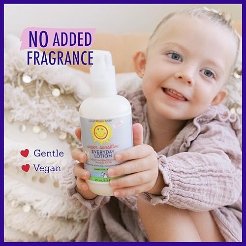 Miniatura 6 de California Baby Loción facial y corporal súper sensible para uso diario 85 onzas hidratante para pieles secas y sensibles después del baño y el