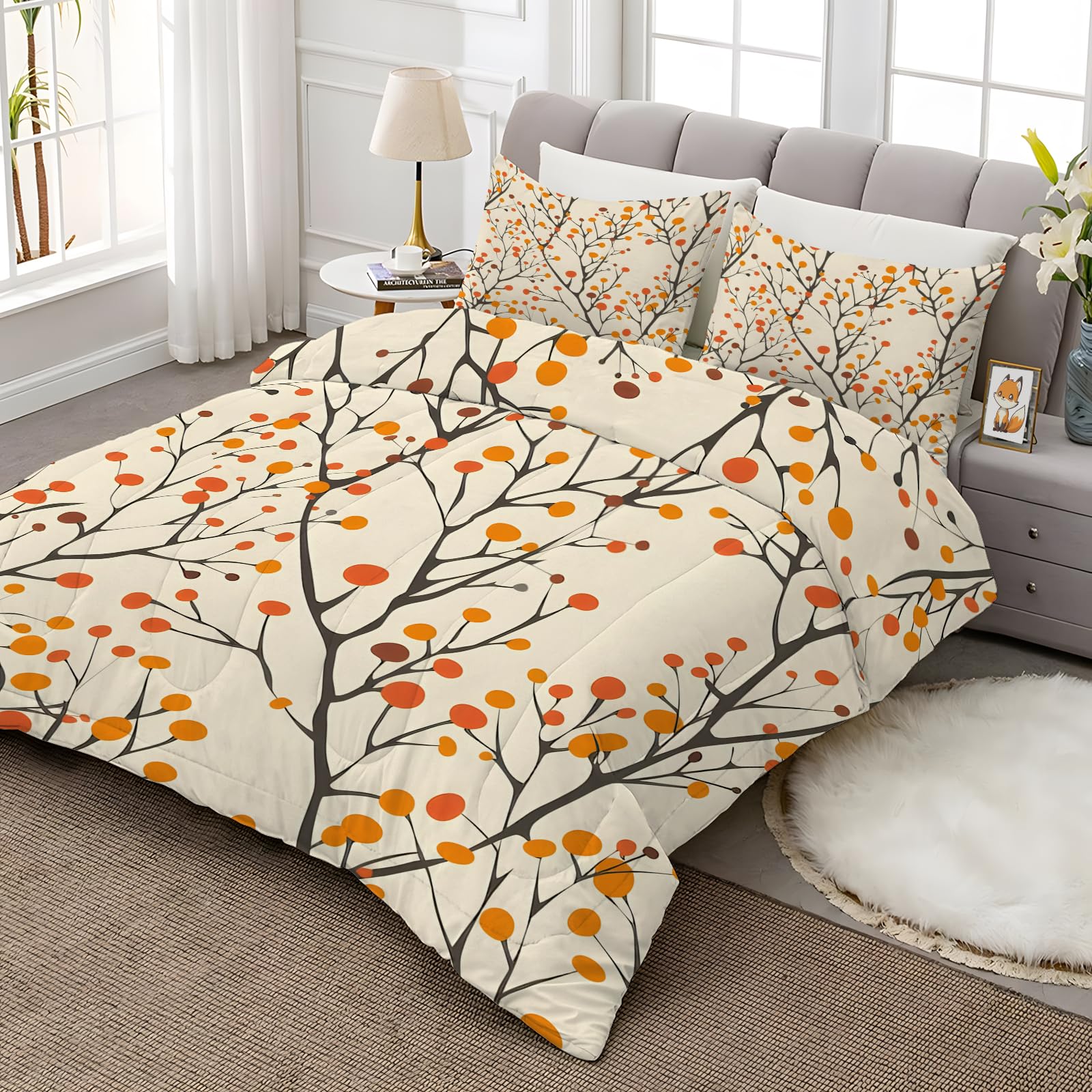 Couette 4 Saisons 220x240 Cm Imprimée Fleurs - Ensemble Avec 2 Taies | Microfibre Douce, Lavable Machine - 6