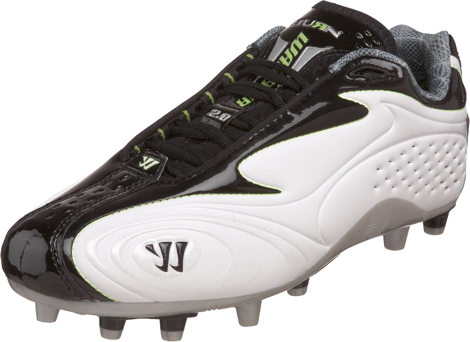 Warrior Men's Burn Speed Low Molded Lacrosse Cleat,White,7