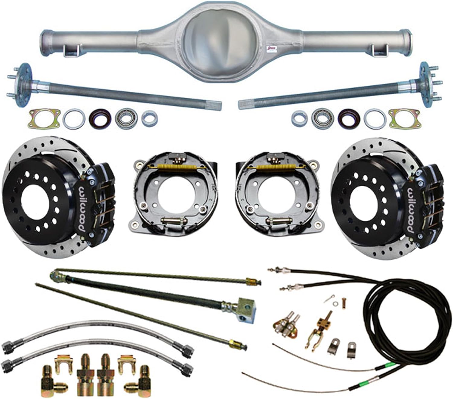 CURRIE REAR END WITH WILWOOD DISC BRAKES,11" DRILLED ROTORS