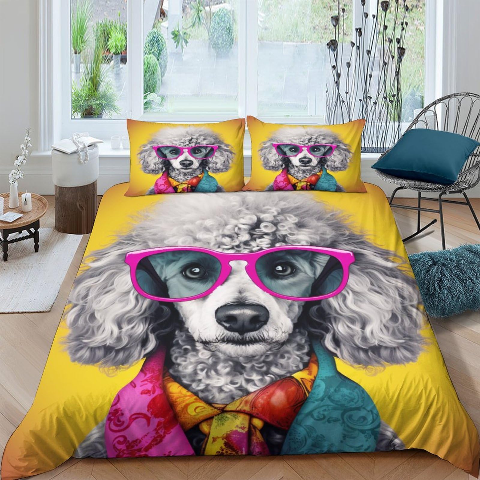 Parure de lit caniche 200x200 cm pour créer une ambiance cocooning et élégante