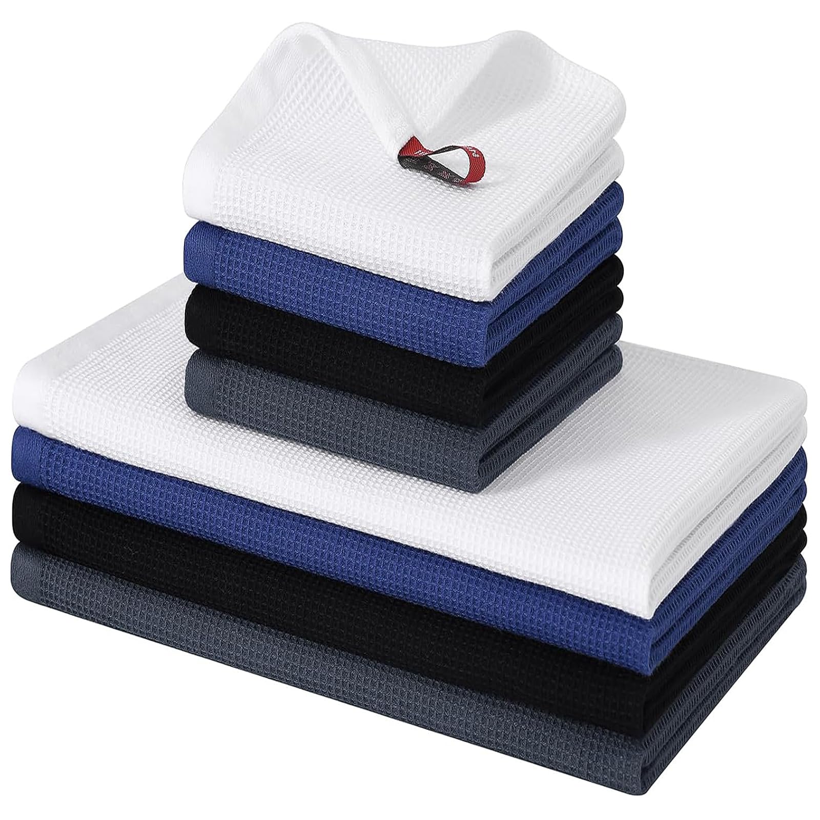 Homaxy 100% Cotton Kitchen Towels and Dishcloths Sets - Waffle Weave Soft and Absorbent Dish Towels - 8 Pack Quick Dry Dish Towels and Dishcloths Sets - 26 X 16 Inch and 12 X 12 Inch - Mixed Color
