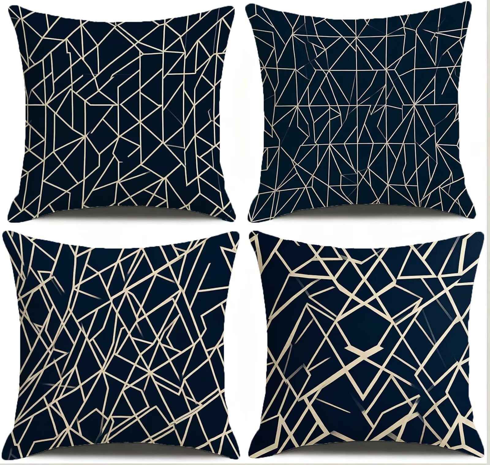 Blu Federe Cuscini Divano 70x70cm, Cuscini da Esterno Set de 4, Cod-355