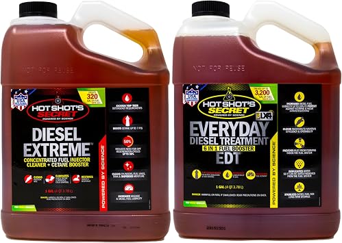 Hot Shots Secret Diesel Fuel System Cleaners and Additives Bundle - 1 Gallon Each of Everyday Diesel Treatment EDT and Diesel Extreme