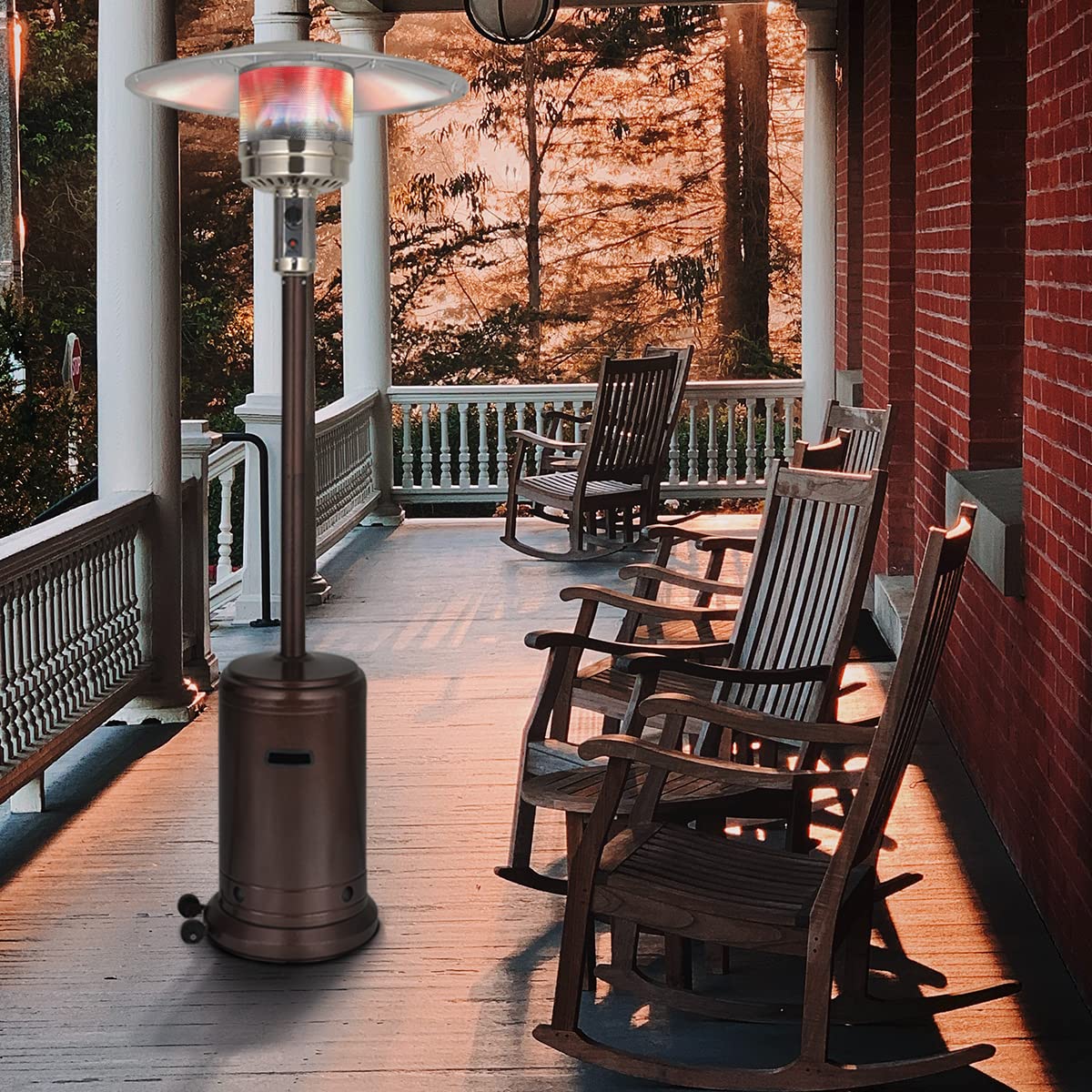 Amazon.com : UPHA 48000 BTU Outdoor Patio Heater with Portable Wheels,  Bronze Propane Space Heater with ETL Certification, Commercial u0026  Residential 87-inch Floor Standing : Patio, Lawn u0026 Garden