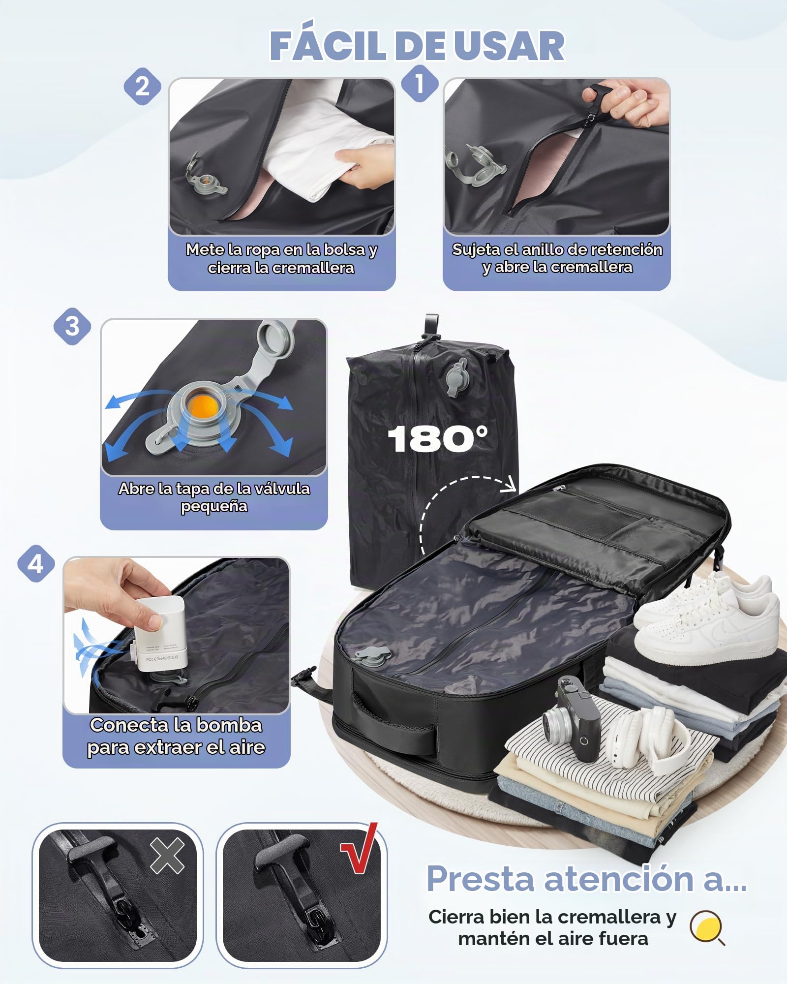 SZLX Mochila al Vacio con Bomba Equipaje de Mano 40x30x20 Ryanair Vueling Wizzair Easyjet Mochila Viaje Cabina Avion 40x20x25 Ryanair Mujer Mochila de transporte Impermeable para Computadora Portátil