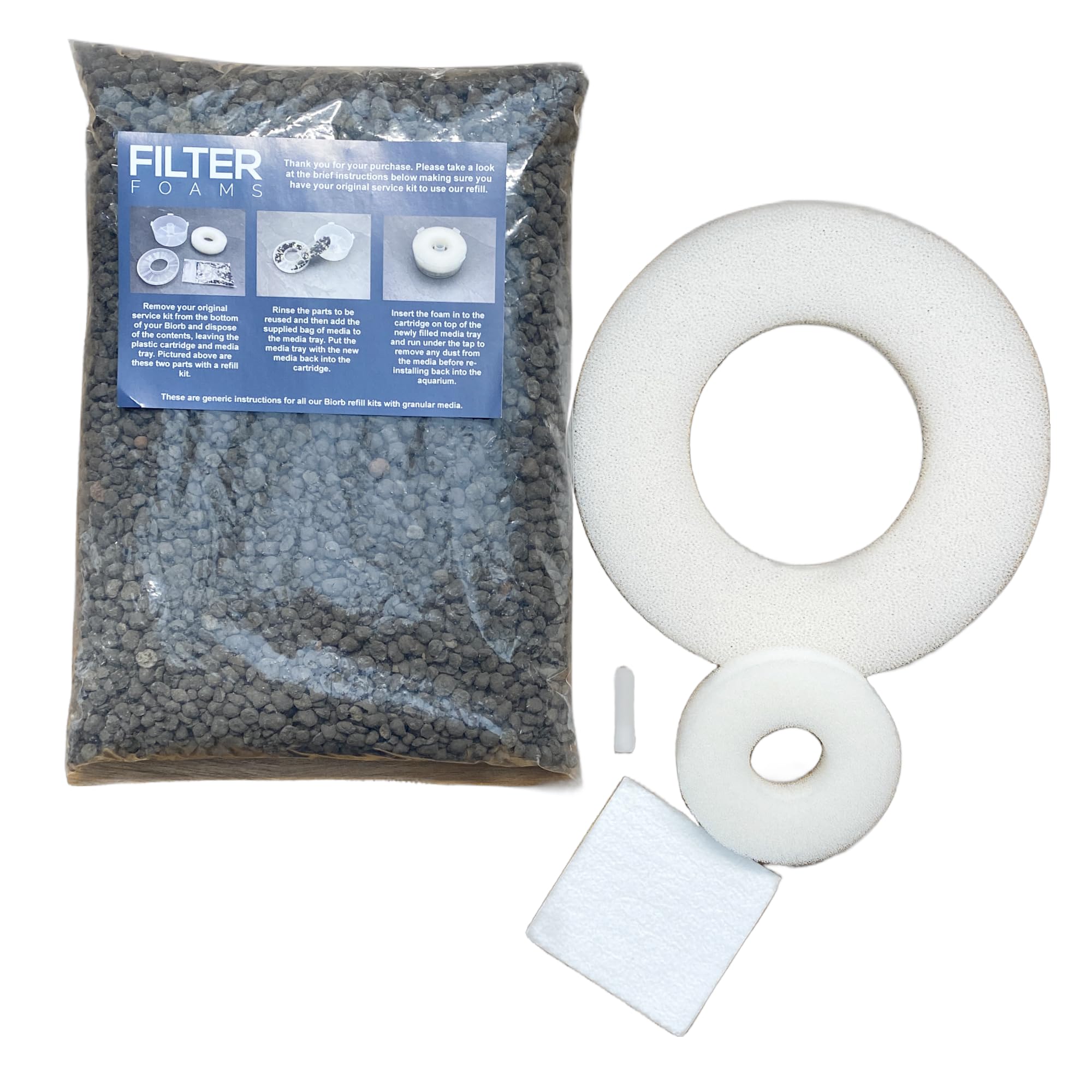 Filter Foams Compatible with Biorb Pro Filter upgrade 60 with Bio Bacto Gravel